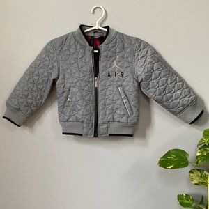 Vintage Air Jordan 1985 Flight Club Bomber Jacket Coat Rare Gray  Sz 4-5